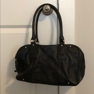 Black leather bag